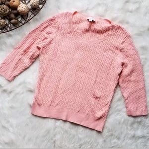 Ann Taylor Loft pink 3/4 sleeve sweater